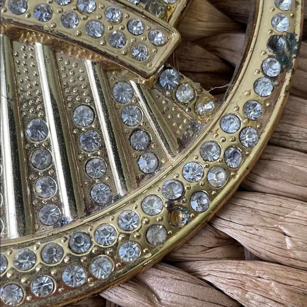 GF brand Vintage Gold & Silver Crown Belt Buckle